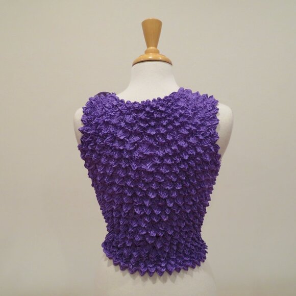 Women F.C One Size Fits Most Bubble Crinkle Popcorn Sleeveless Stretchy Tank Top - Picture 3 of 5